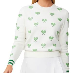 Wimbledon Tennis Sweater - All Over Green Racquets